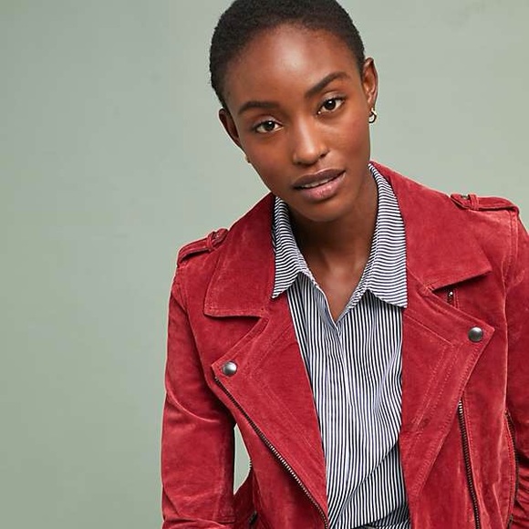 RED MY MIND Leather MOTO Jacket in red - Picture 8 of 8